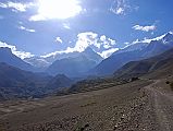 302 Looking Towards Jharkot With Yakgawa Kang, Thorung La, Thorong Peak, Khatung Kang